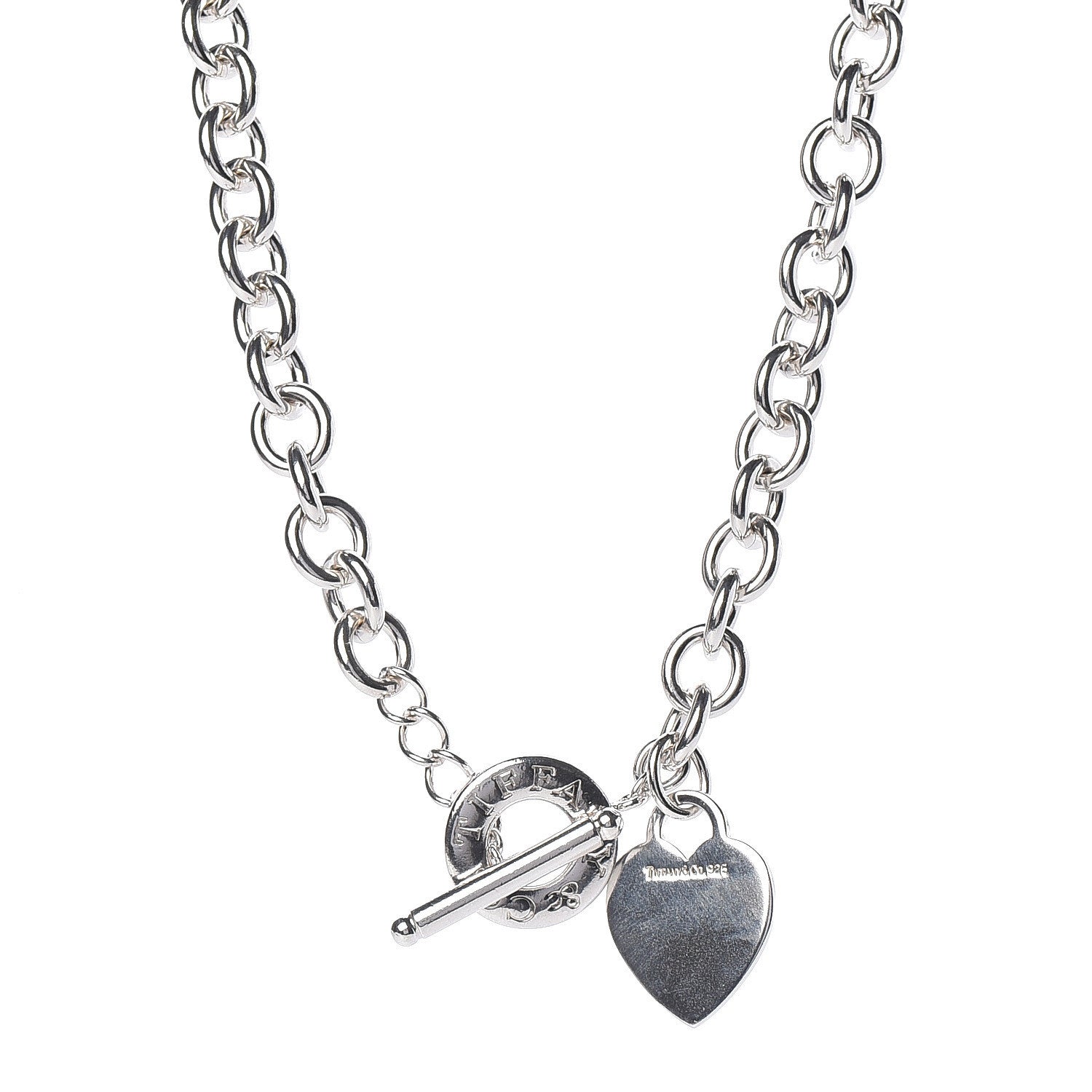 Tiffany Sterling Silver Heart Tag Toggle Necklace 1 of 4