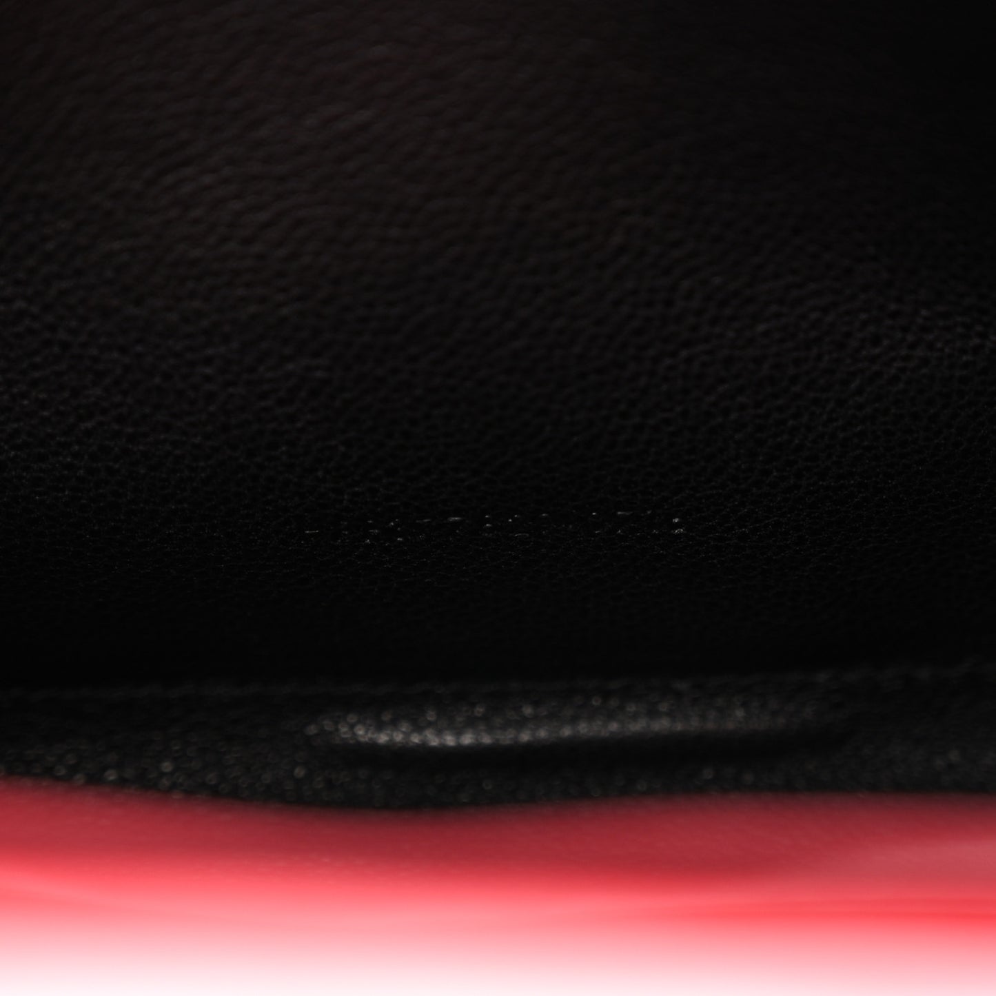 Calfskin Crocodile Embossed Monogram Chain Wallet New Lipstick Red