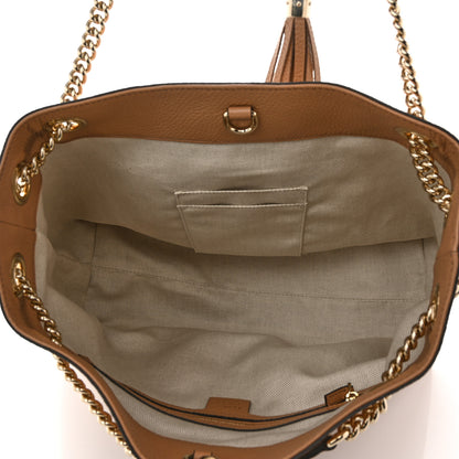 Gucci Pebbled Calfskin Medium Soho Chain Shoulder Bag Camelia 5 of 10