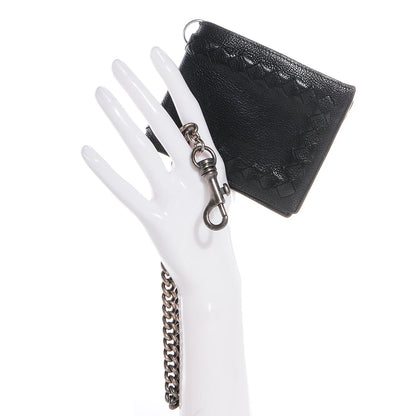 Bottega Veneta Goatskin Intrecciato Wallet With Chain Nero Black 2 of 18