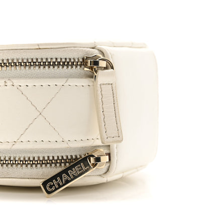 Chanel Lambskin Quilted Round Handle With Care Vanity With Chain White 9 of 12