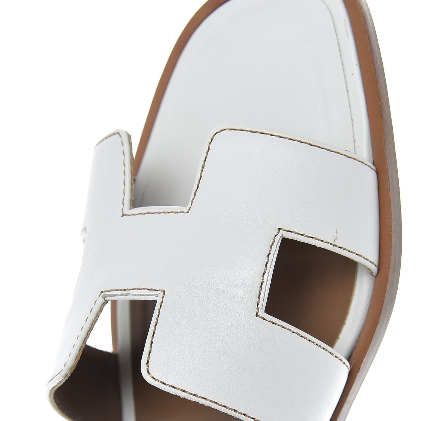 Box Calfskin Oran Sandals 34.5 White