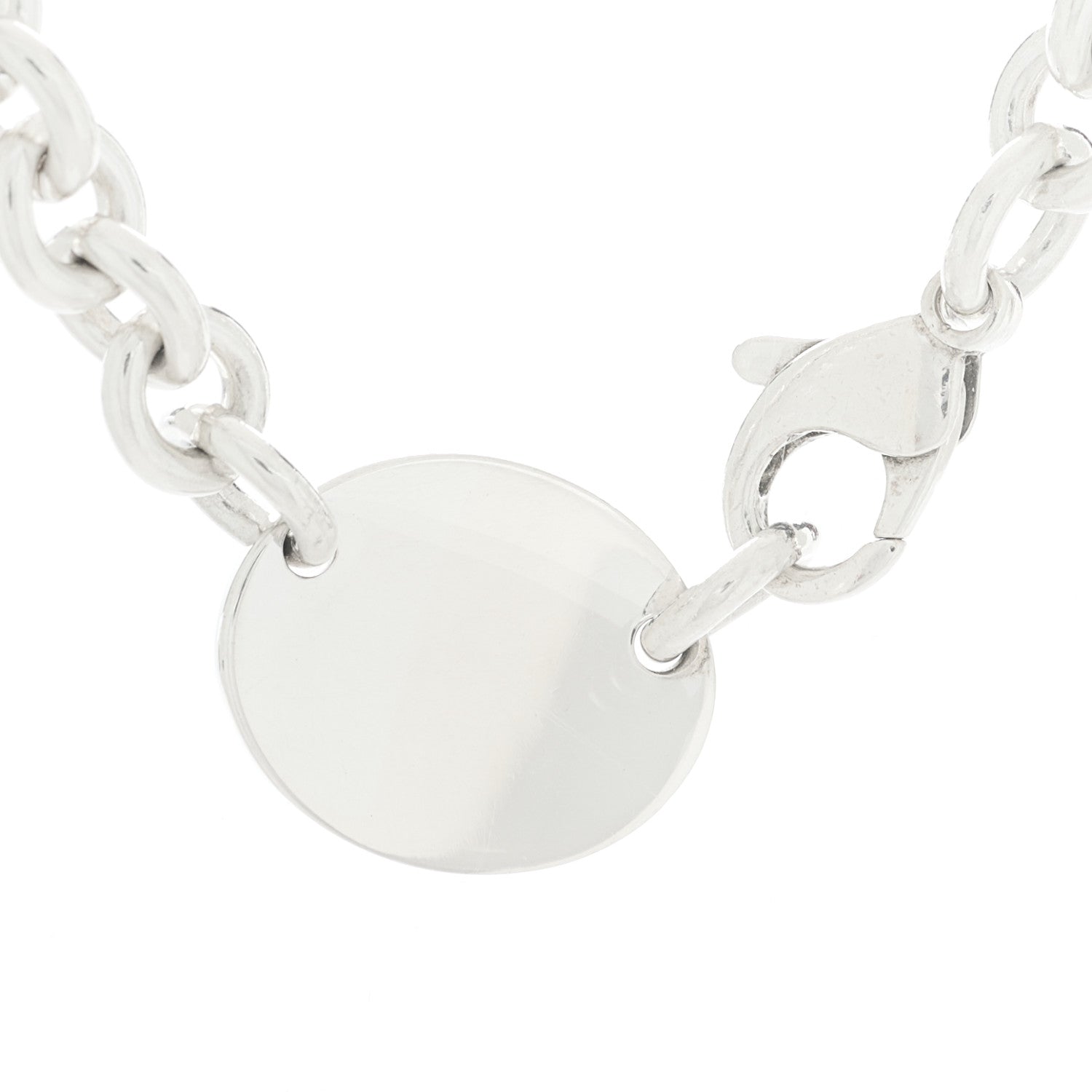 Tiffany Sterling Silver Return to Tiffany Oval Tag Choker Necklace