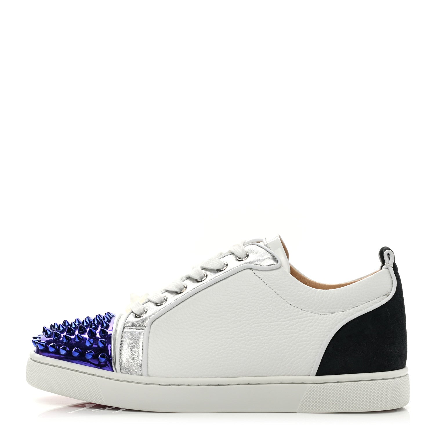 Christian Louboutin Calfskin Patent Mens Louis Junior Spikes Orlato Flat Sneakers 40 Version Multi 1 of 8