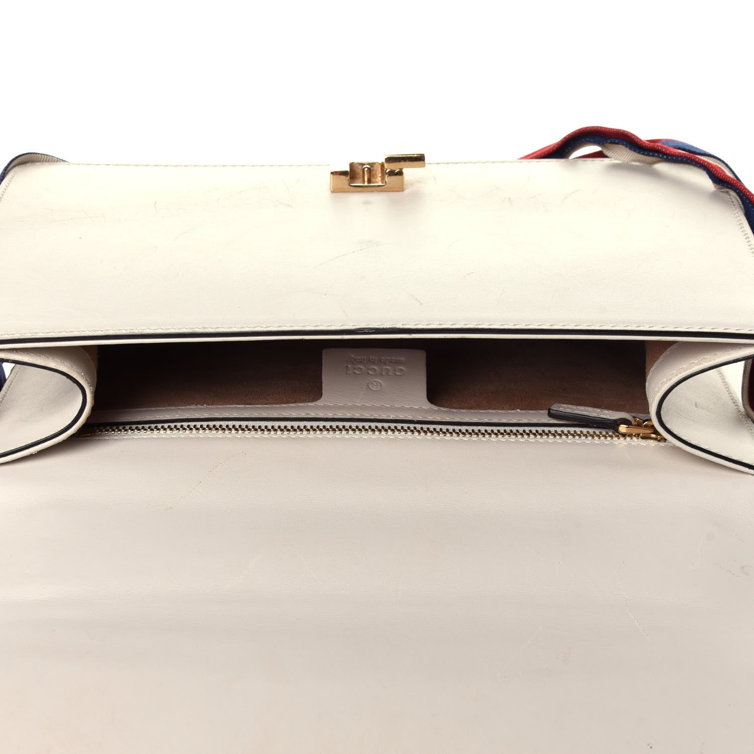 Gucci Calfskin Small Sylvie Shoulder Bag Off White 10 of 14