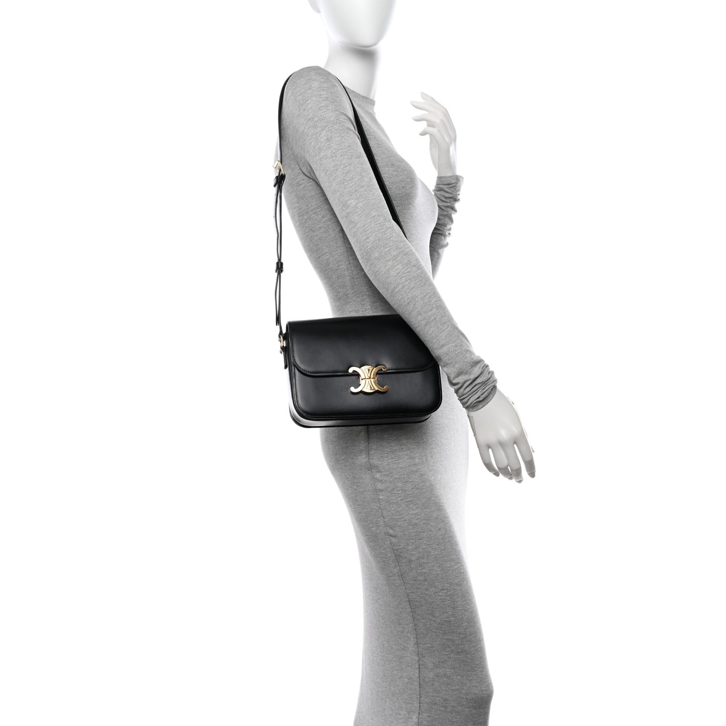 Shiny Calfskin Medium Triomphe Black