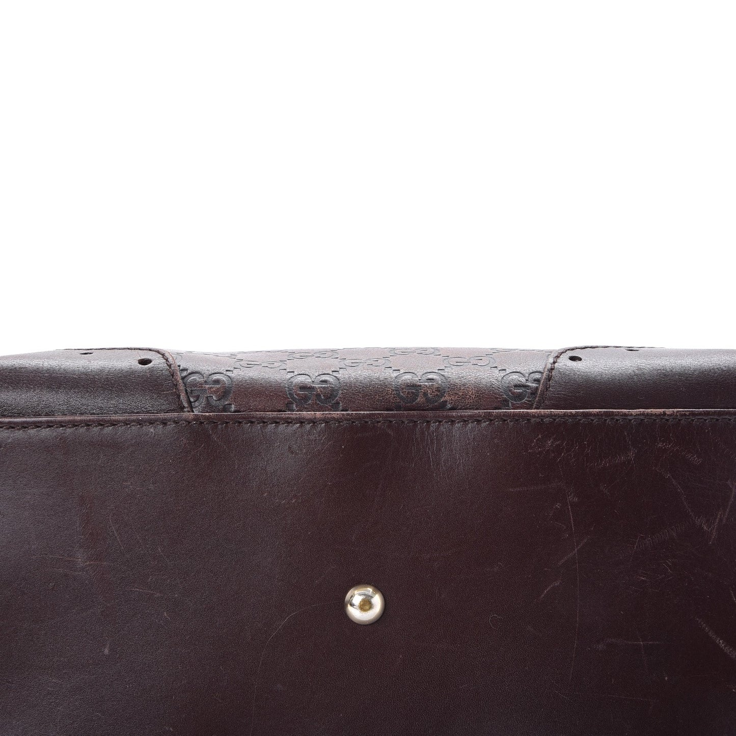 Guccissima Large Punch Tote Chocolate Brown