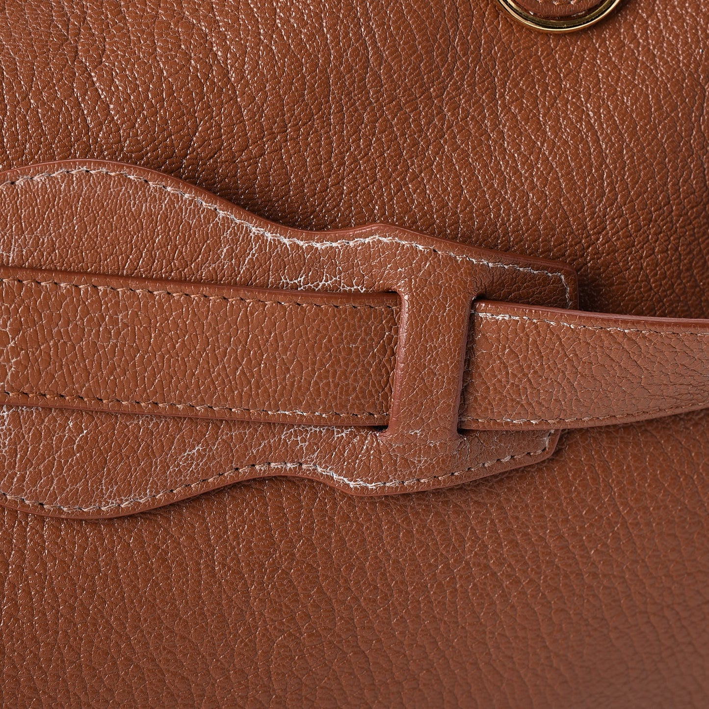 Chevre Gold Metallic Edge Hardware City Marron Terracotta