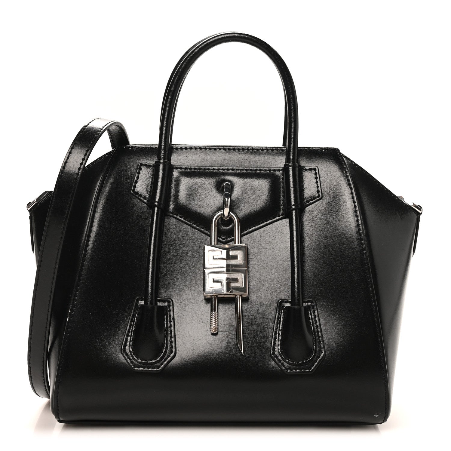 Givenchy Box Calfskin Mini Lock Antigona Shoulder Bag Black 1 of 10