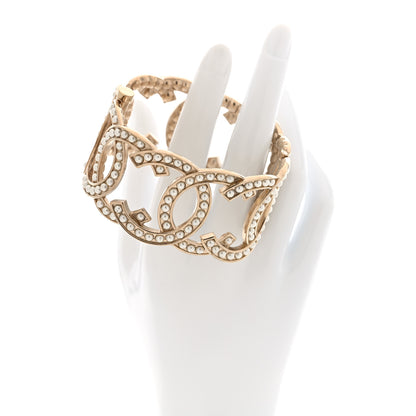 Chanel Metal Pearl CC Cuff Bracelet Gold 2 of 5