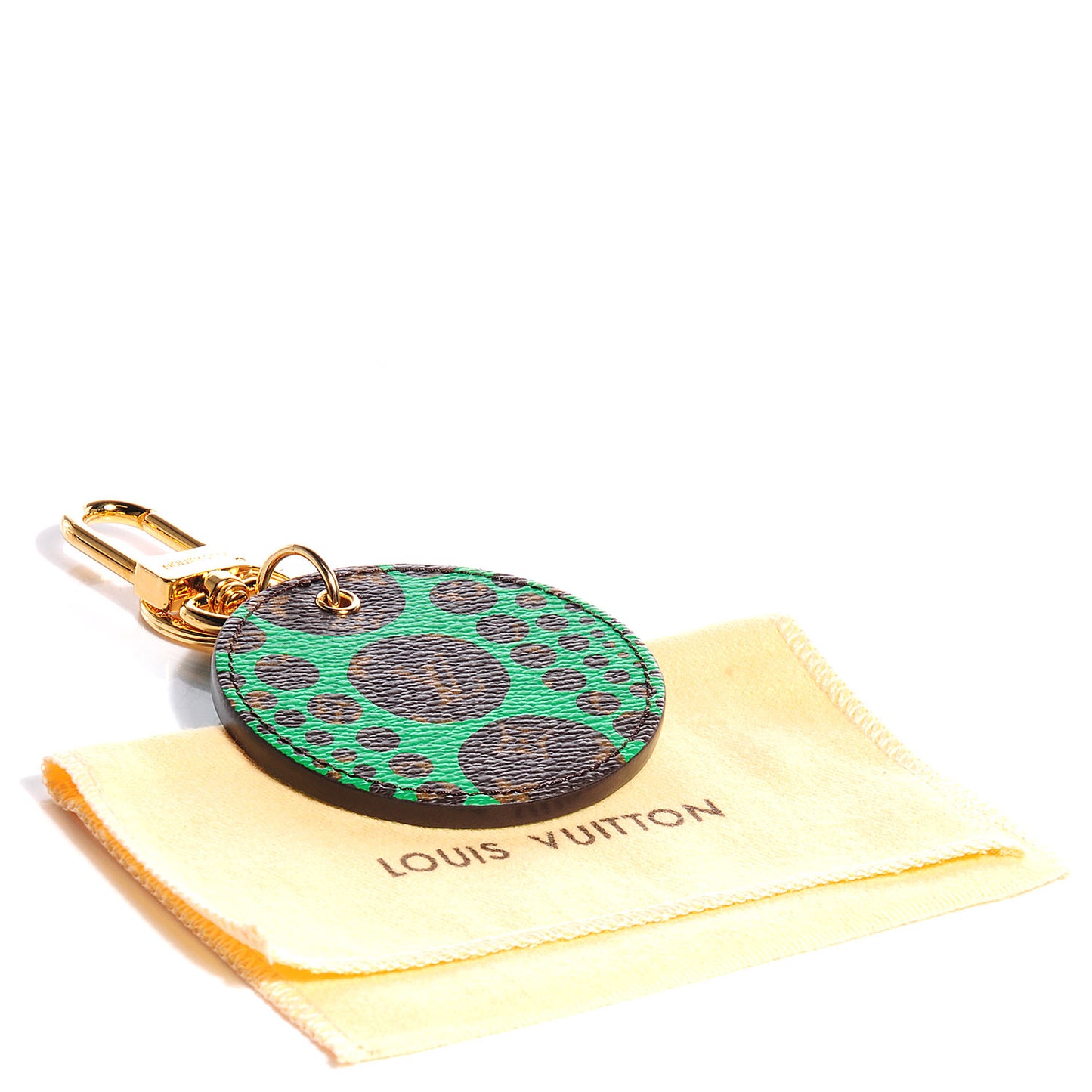 Monogram Kusama Pumpkin Dots Key Ring Green