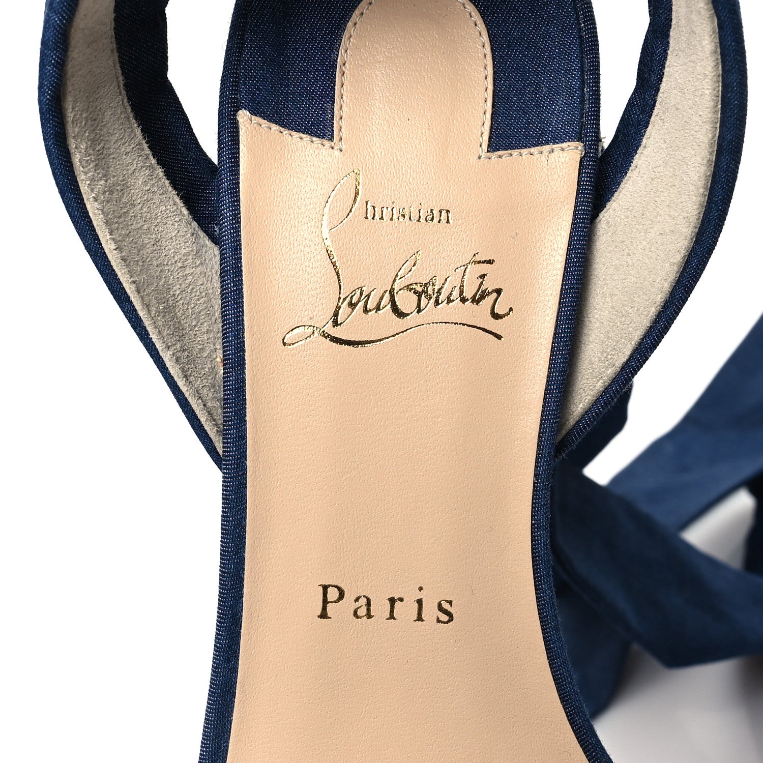 Christian Louboutin Denim Mariza Du Desert 130 Sandals 38 Blue Naturel 7 of 8