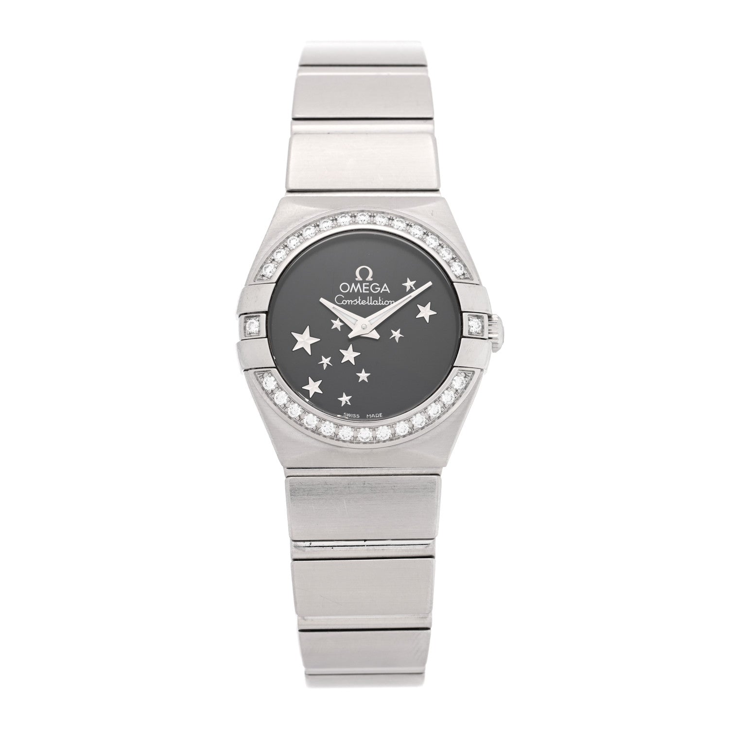 Omega Stainless Steel Diamond Bezel 24mm Constellation Automatic Watch Black 123.15.24.60.01.001 1 of 4