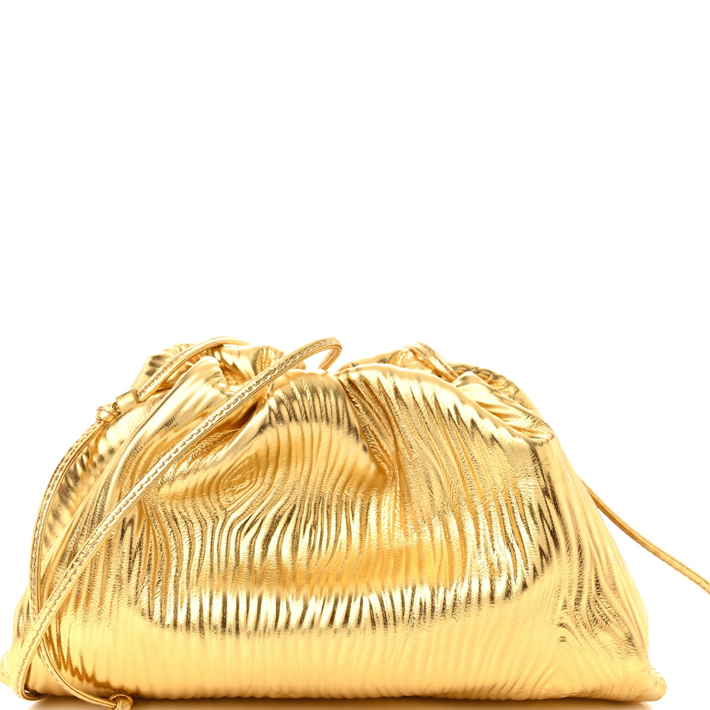 Metallic Bark Calfskin The Mini Pouch Gold