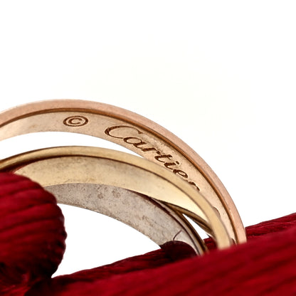 Cartier 18K Pink Yellow White Gold Trinity Cord Bracelet Red 3 of 3