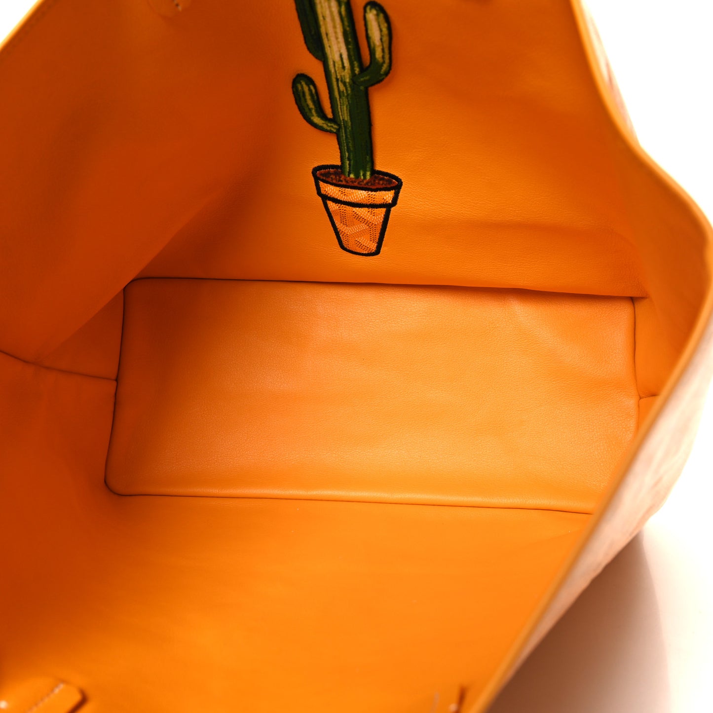 Goyardine Embroidered Cactus Reversible Anjou PM Yellow