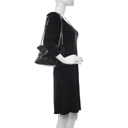 Saint Laurent Lambskin Quilted Small Loulou Puffer Monogram Chain Satchel Black 2 of 11