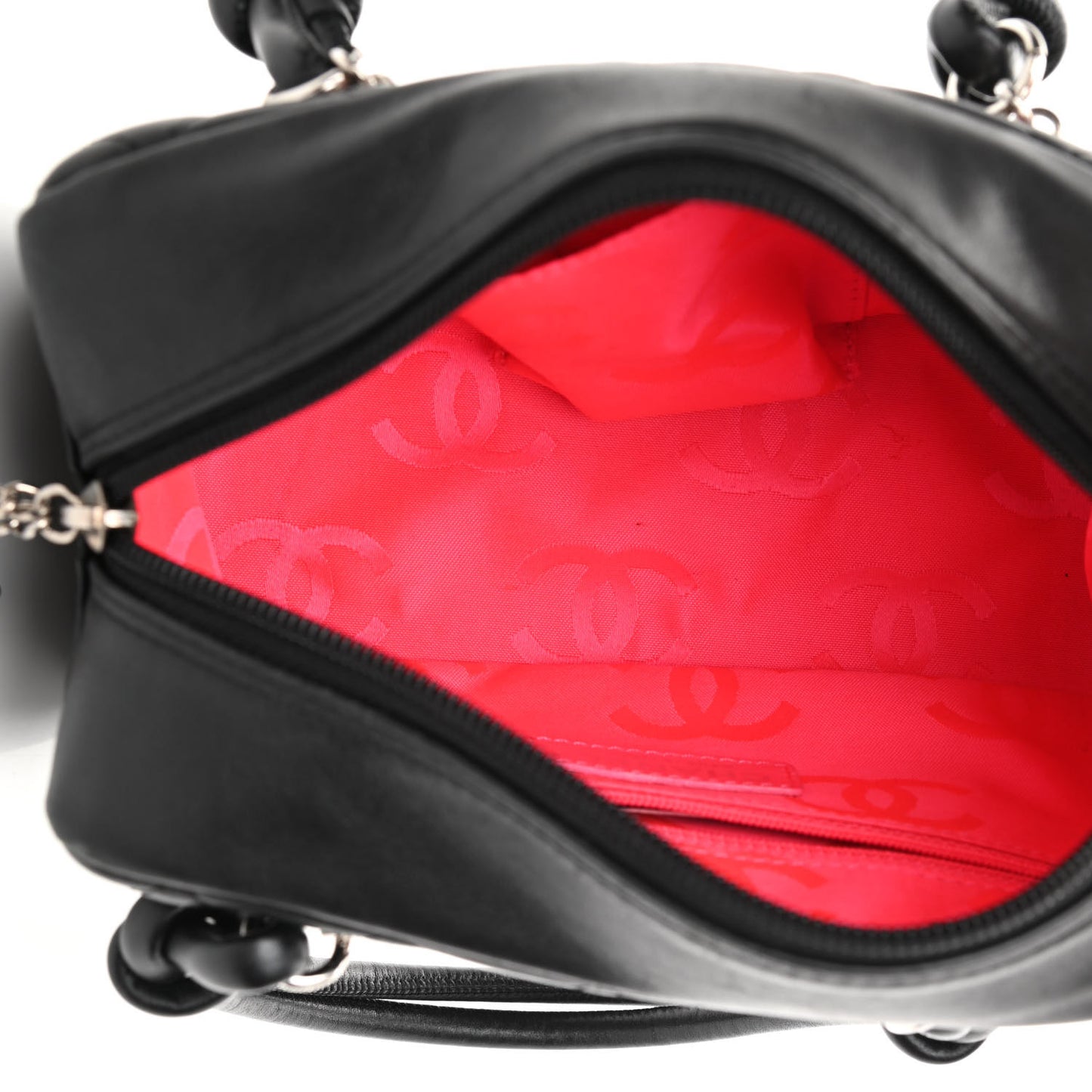 Calfskin Quilted Small Cambon Bowler Black White