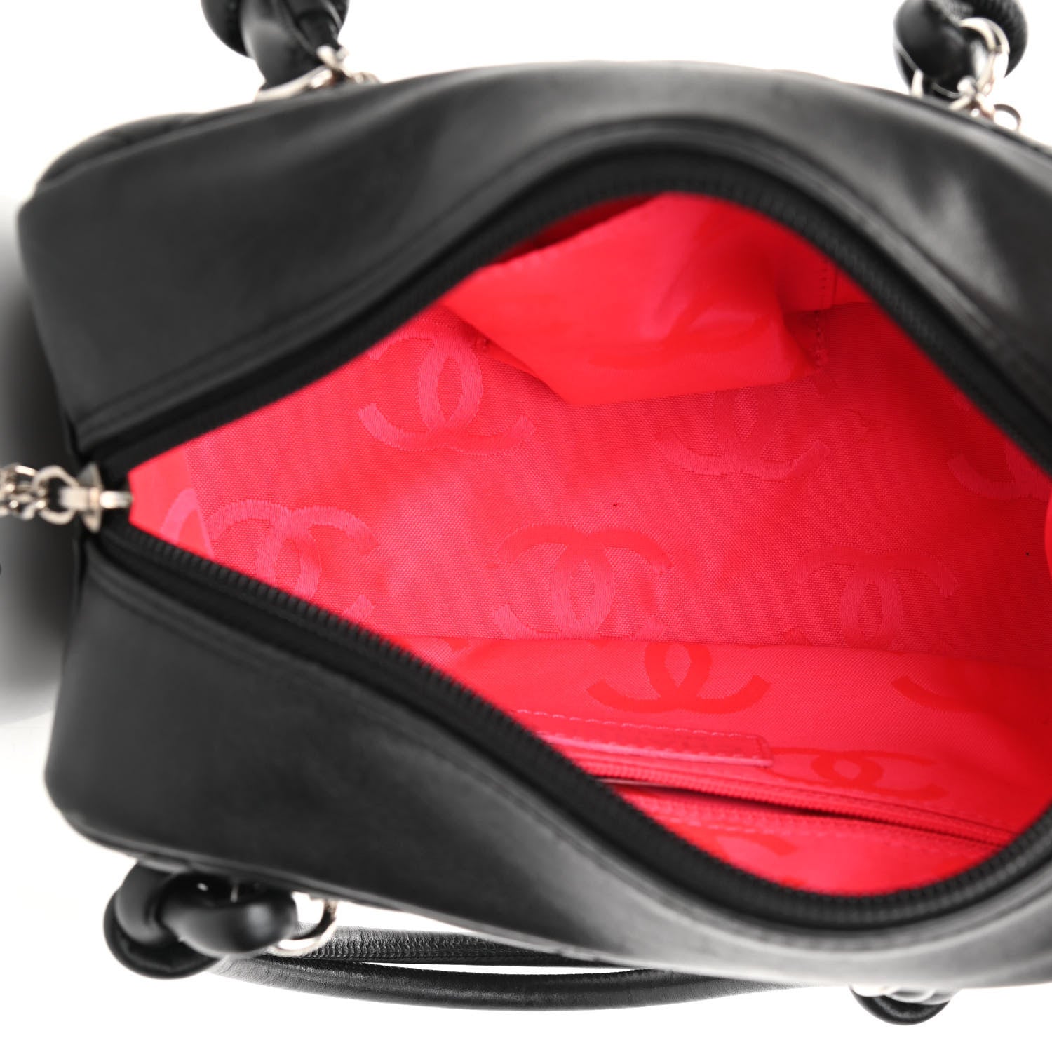 Chanel Calfskin Quilted Small Cambon Bowler Black White 4 of 9