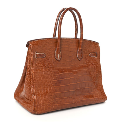 Hermes Matte Alligator Birkin 35 Fauve 2 of 9