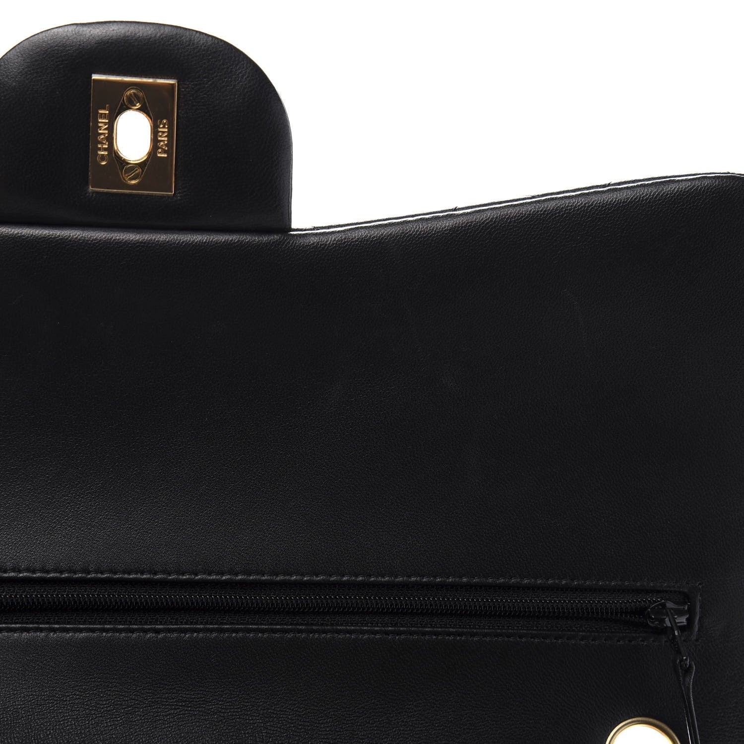 Chanel Lambskin Quilted Jumbo Double Flap Black 8 of 14