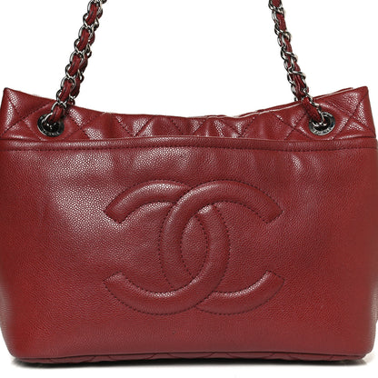 Chanel Caviar Quilted Large Timeless CC Soft Tote Dark Red 8 of 15