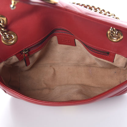 Gucci Calfskin Matelasse Small GG Marmont Shoulder Bag Hibiscus Red 5 of 9