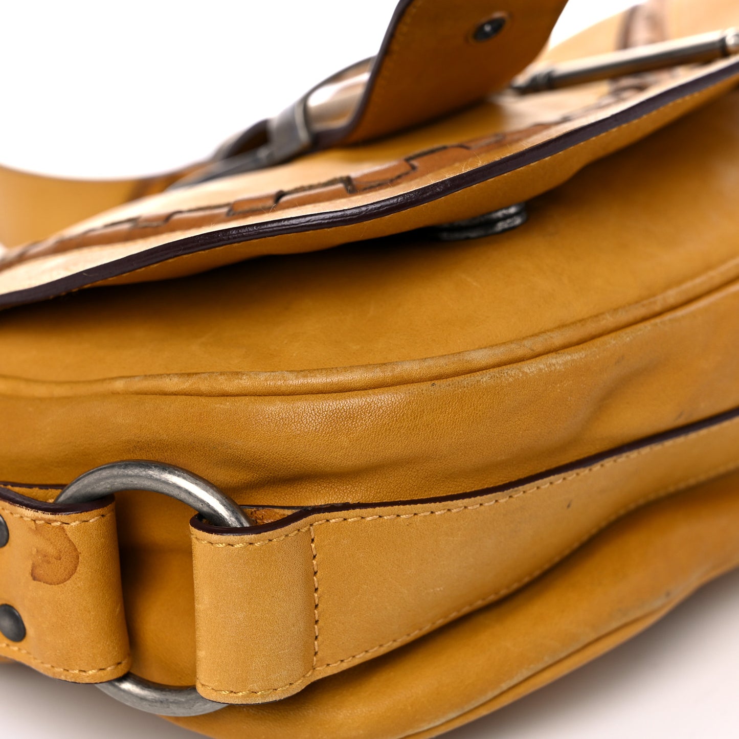 Calfskin Medium Gaucho Double Saddle Bag Yellow
