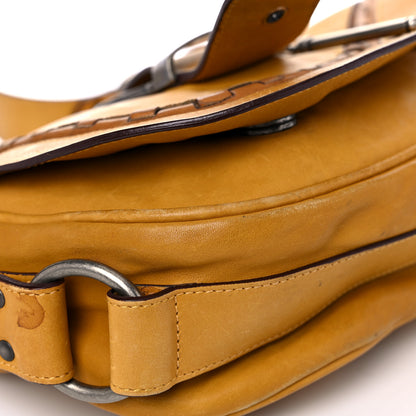 Christian Dior Calfskin Medium Gaucho Double Saddle Bag Yellow 8 of 26