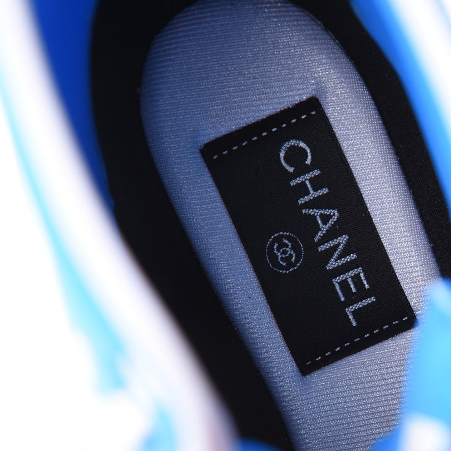 Suede Calfskin Lambskin High Top CC Sneakers 36.5 White Blue