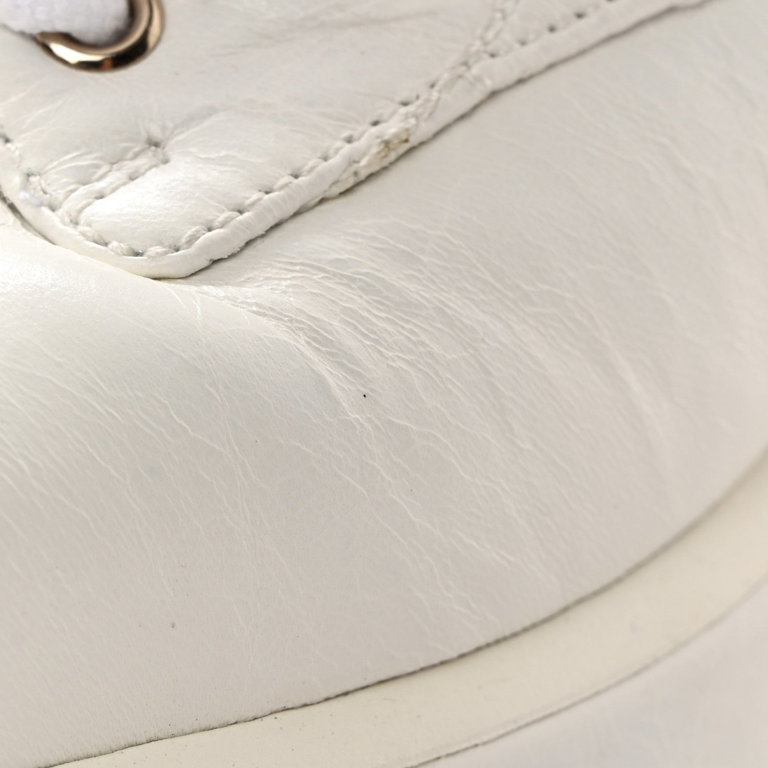 Chanel Crumpled Patent Lambskin Calfskin Quilted Lace Up Combat Boots 37 White Black 10 of 11