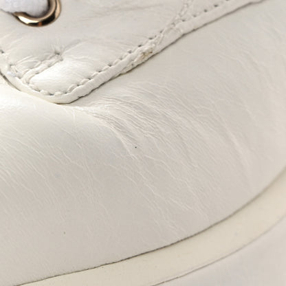 Chanel Crumpled Patent Lambskin Calfskin Quilted Lace Up Combat Boots 37 White Black 10 of 11