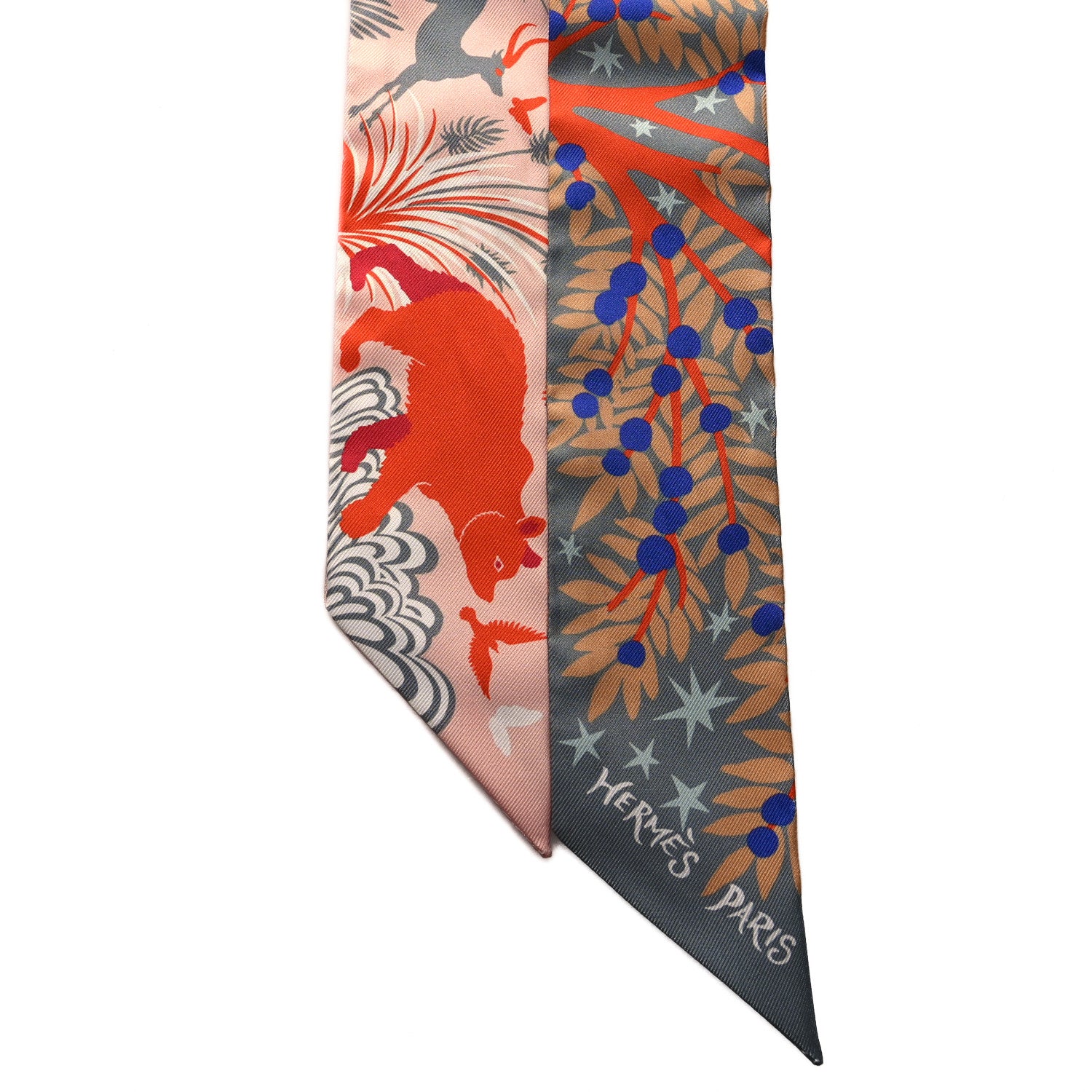 Hermes Silk Le Charme D Orphee Twilly Gris Acier Rose Poudre 2 of 4