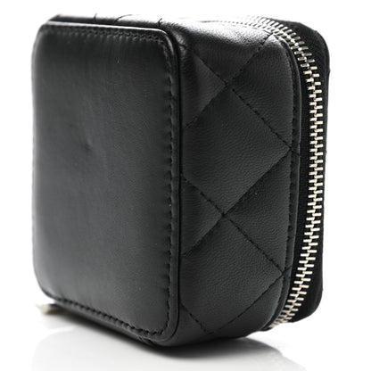 Chanel Lambskin Quilted Jewelry Travel Case Black 9 of 11