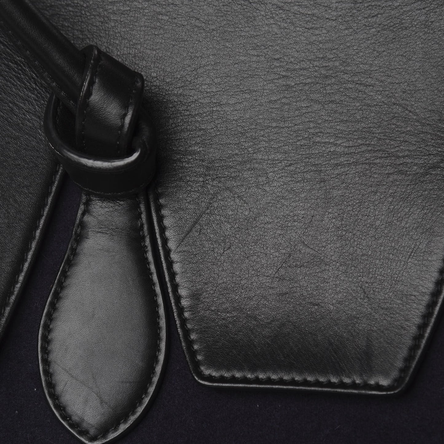 Felt Calfskin Medium Tie Knot Tote Navy