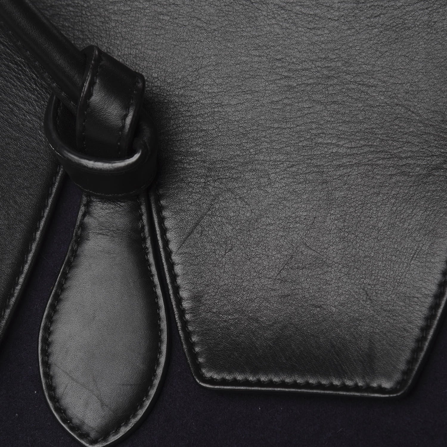 Celine Felt Calfskin Medium Tie Knot Tote Navy 9 of 26