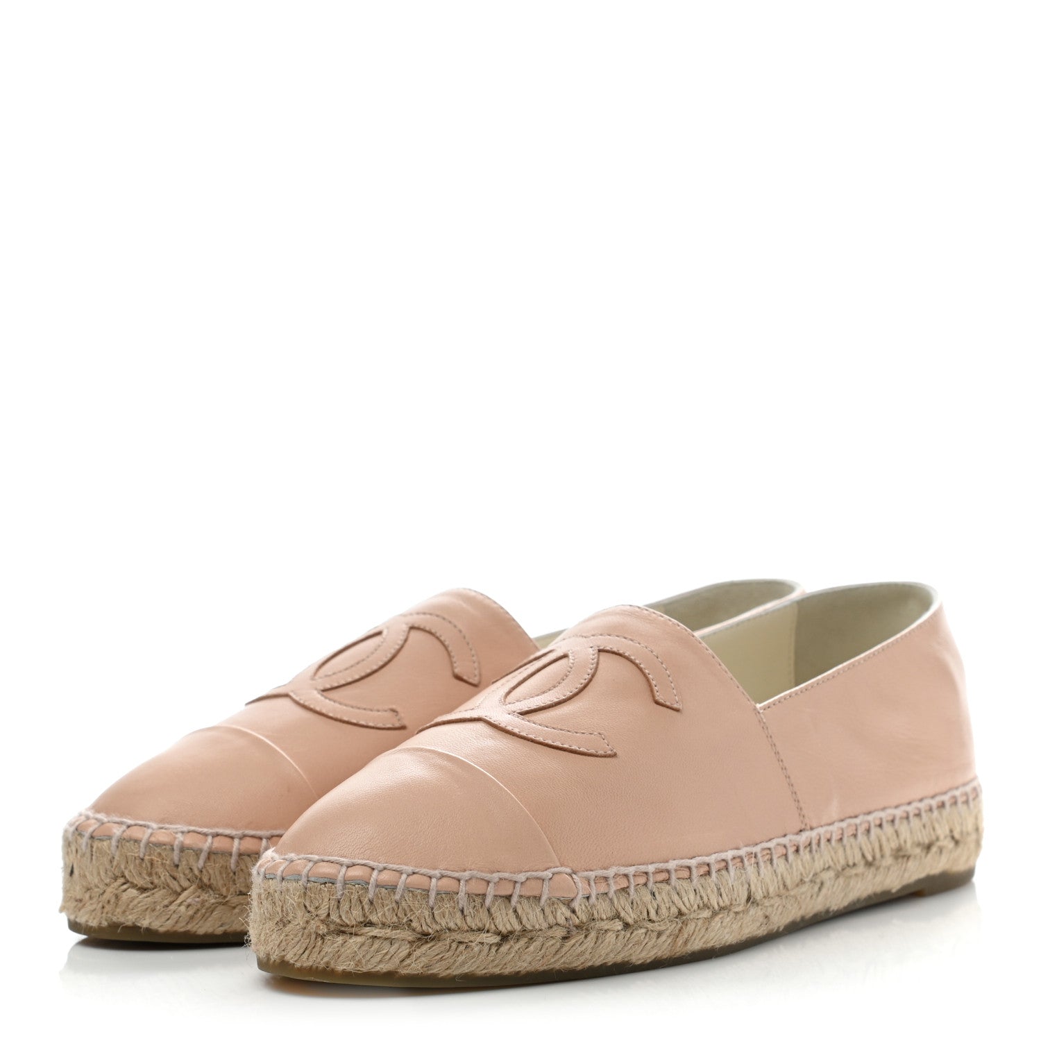 Chanel Lambskin CC Espadrilles 39 Nude 3 of 8