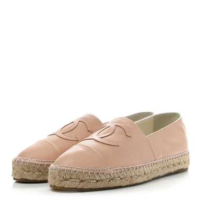 Chanel Lambskin CC Espadrilles 39 Nude 3 of 8