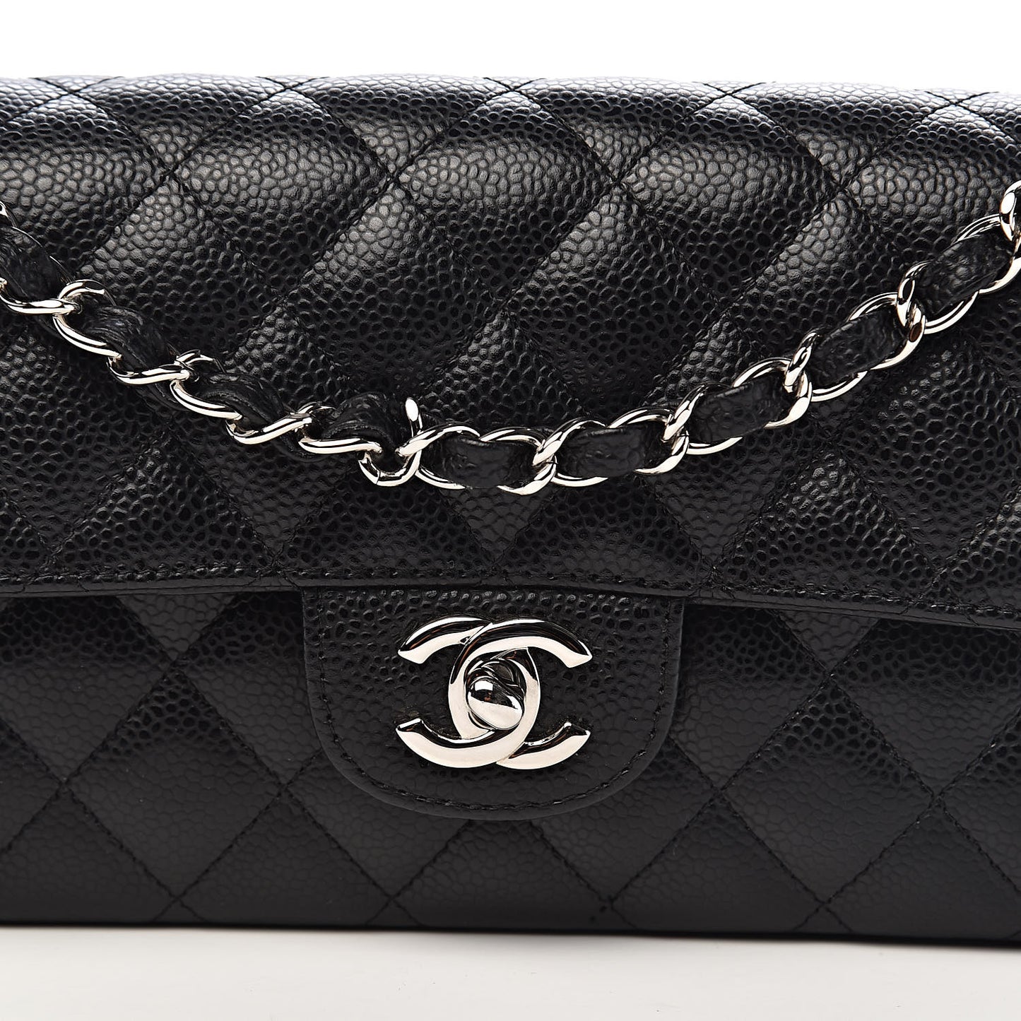 Caviar Quilted East West Flap Black