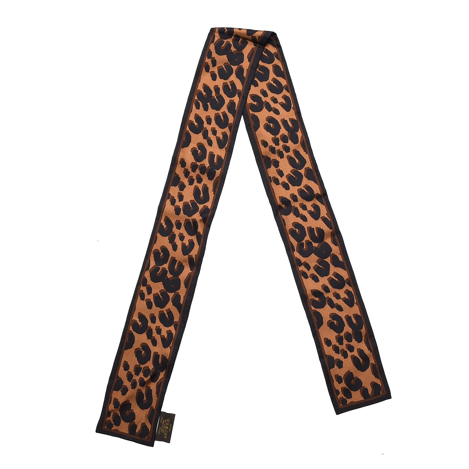 Louis Vuitton Silk Leopard Bandeau Scarf Marron 3 of 7