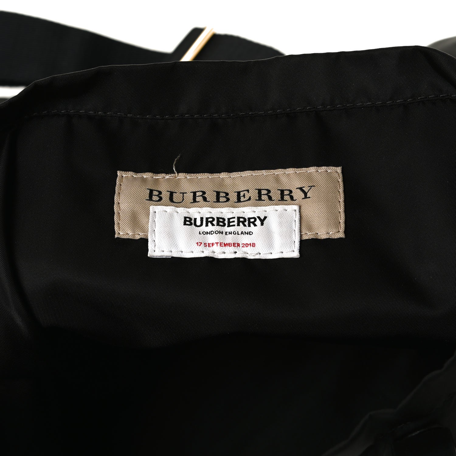 Burberry Nylon London England Print Logo Flat Tote Black 6 of 13
