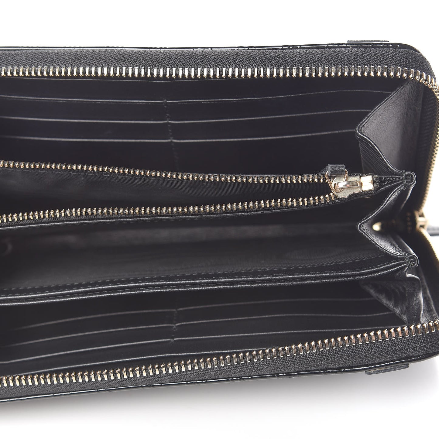 Patent Microguccissima Nice Zip Around Wallet Black