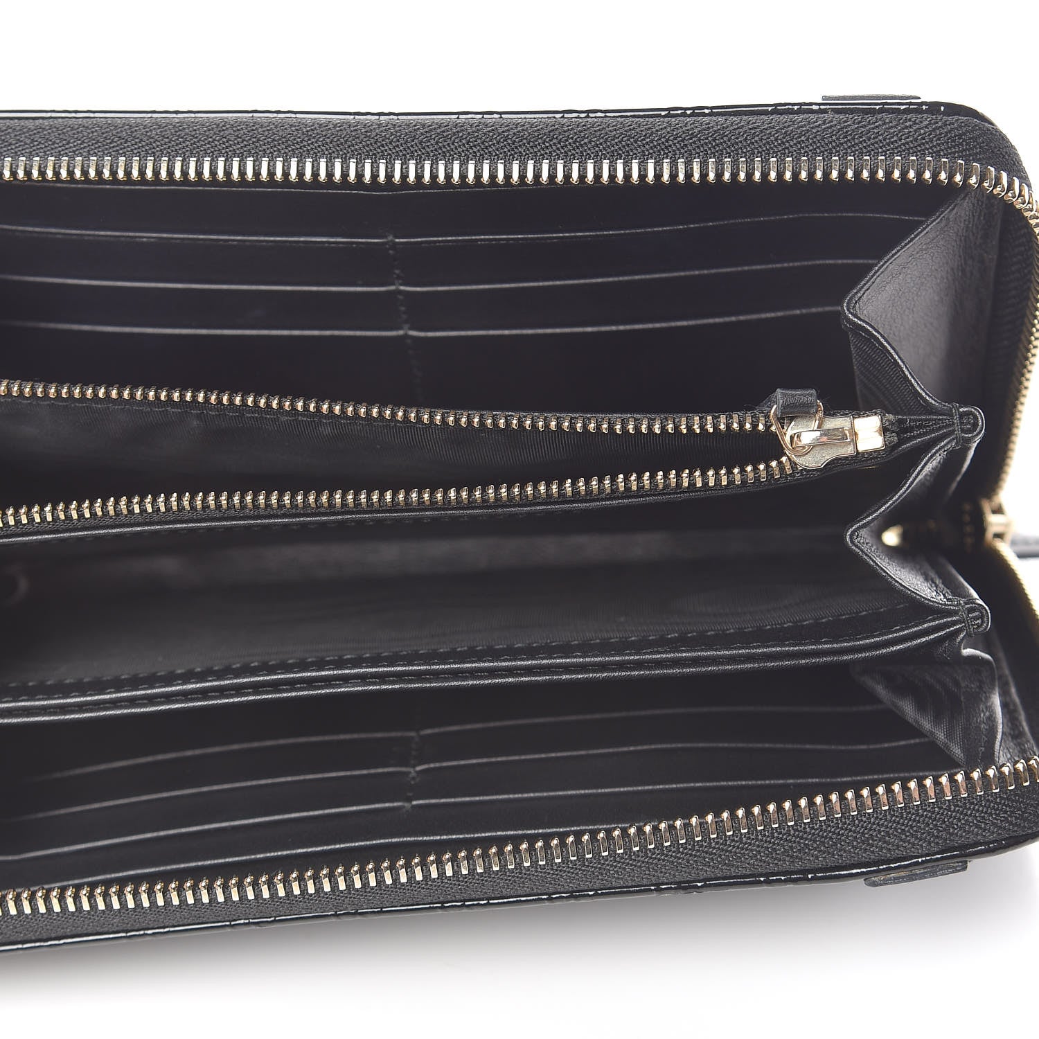 Gucci Patent Microguccissima Nice Zip Around Wallet Black 5 of 8