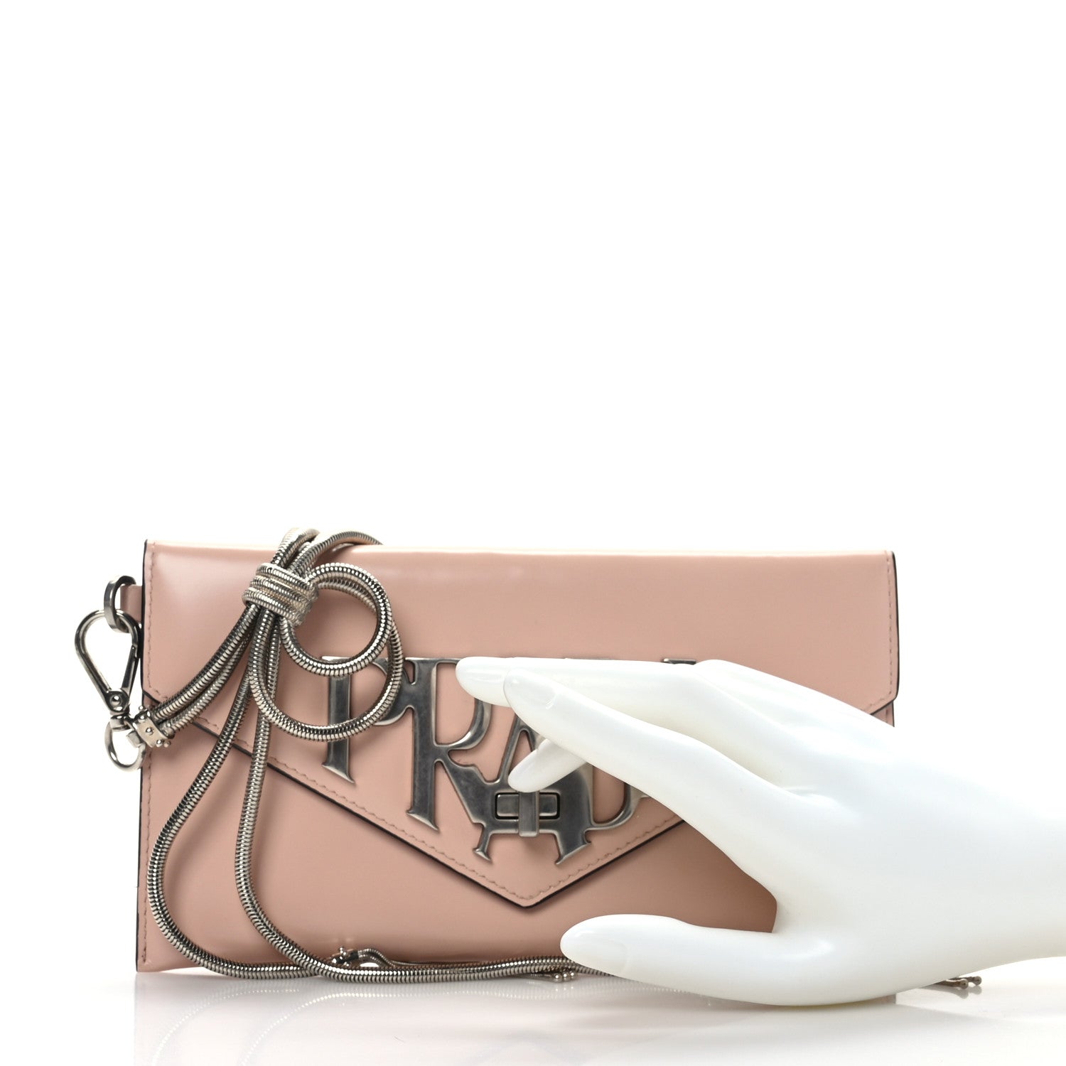 Prada Spazzolato Logo Wristlet Pesca 2 of 7