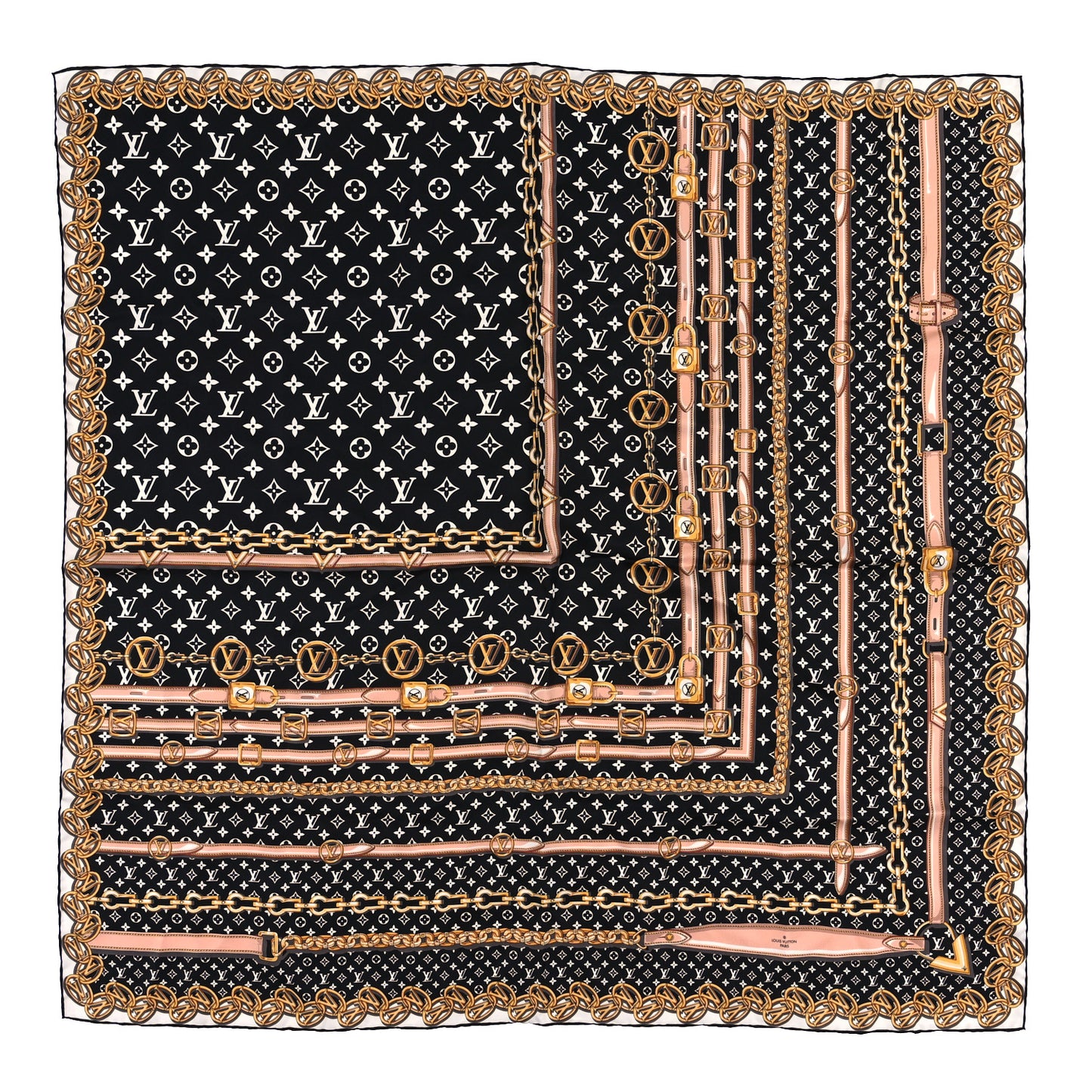 Silk Monogram Forever Square Scarf Brown