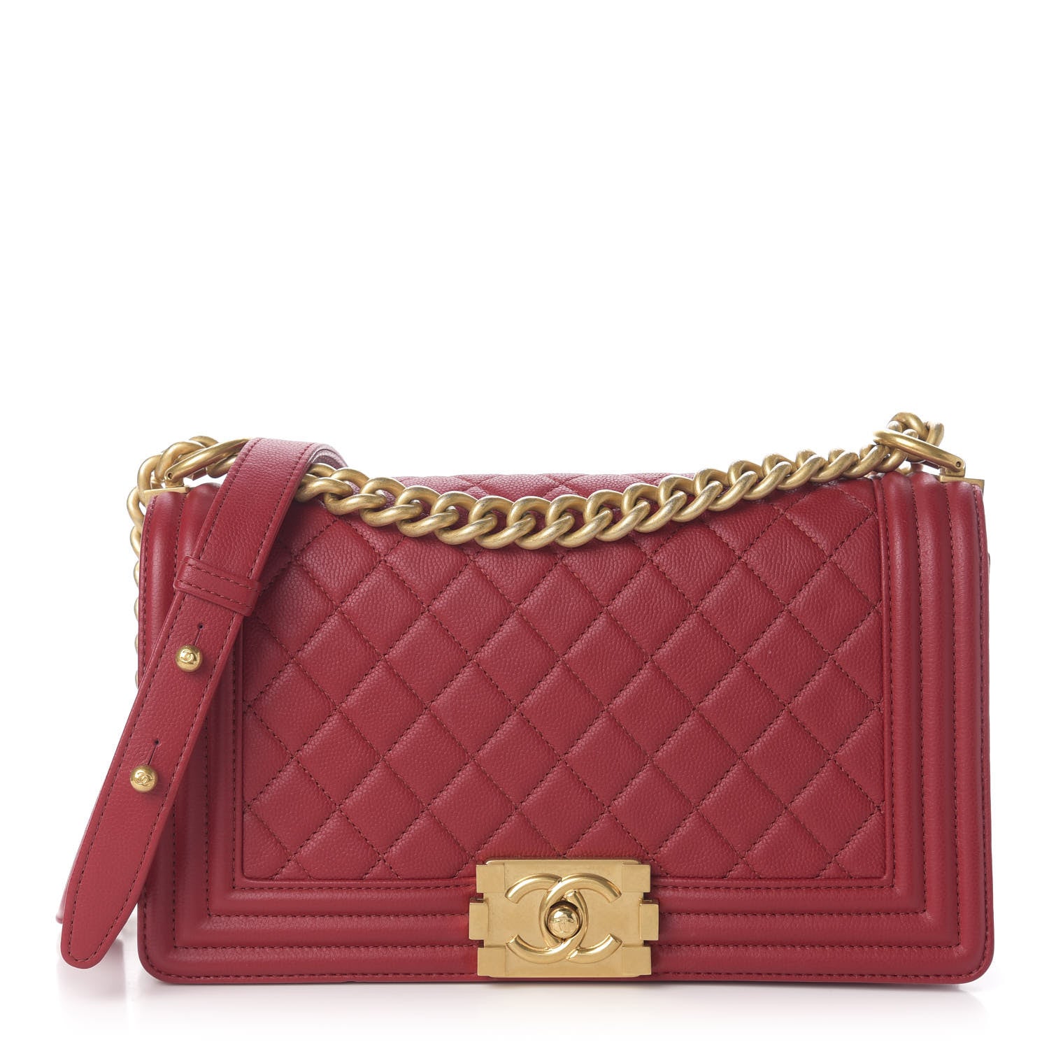 Chanel Caviar Quilted Medium Boy Flap Red 1 of 11