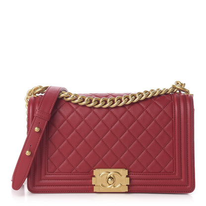 Chanel Caviar Quilted Medium Boy Flap Red 1 of 11