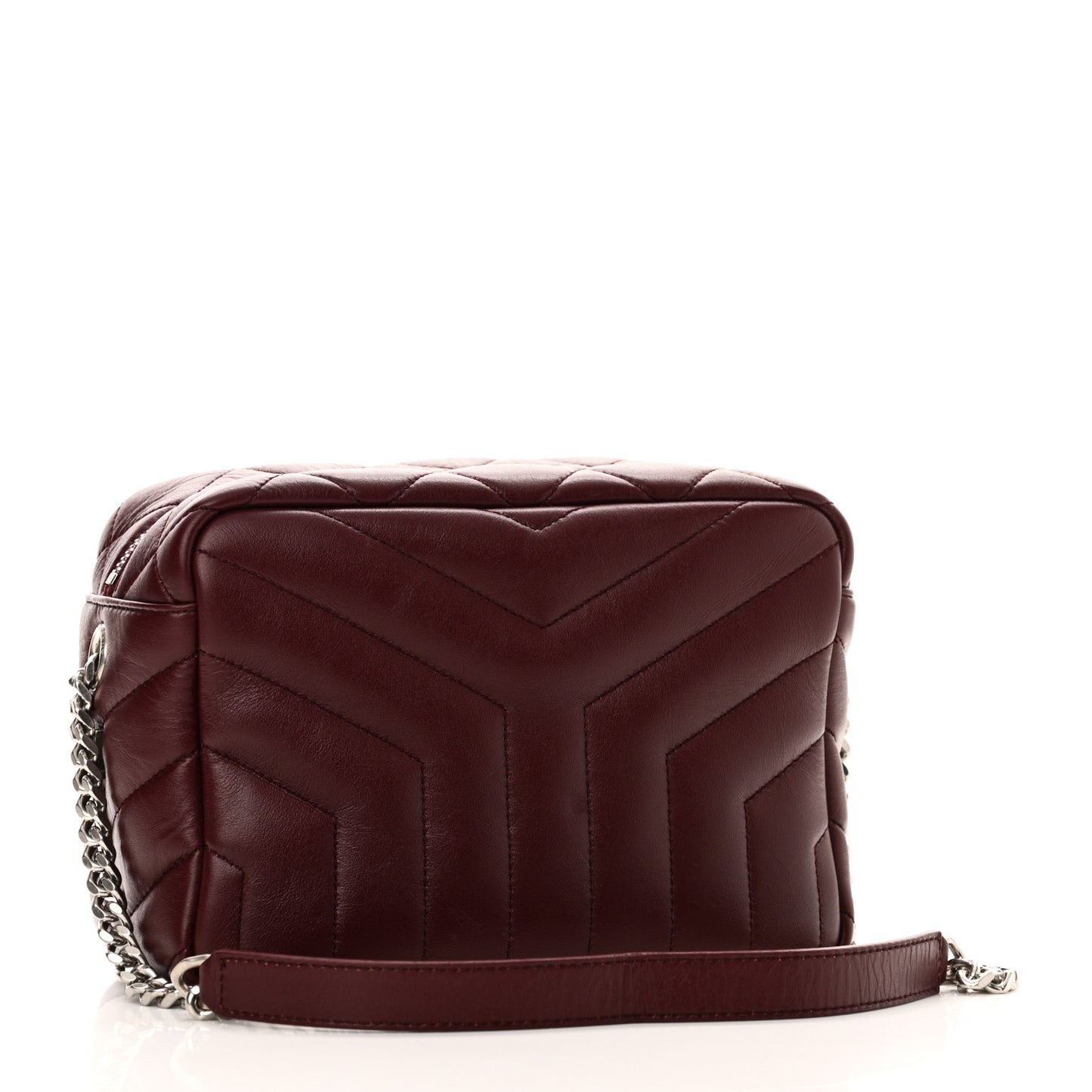 Calfskin Y Quilted Monogram Small Loulou Bowling Bag Rouge Legion