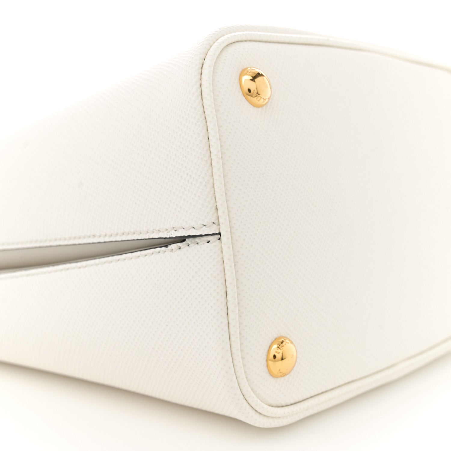 Prada Saffiano Cuir Medium Panier Bucket Bag  Bianco Black 9 of 10