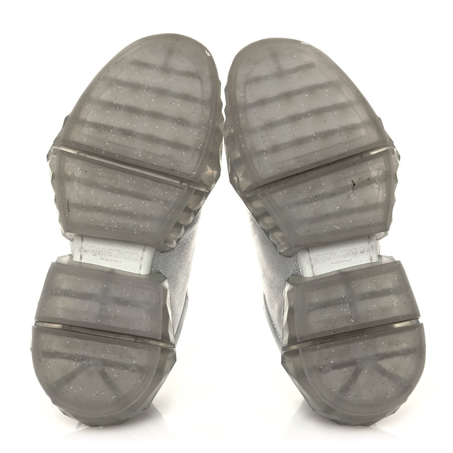 Metallic Calfskin Womens Diamond F Low Top Sneaker 36.5 White Silver